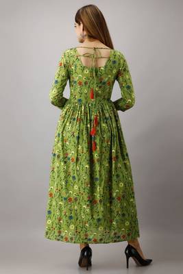 Fashionfricks Green Rayon Anarkali Kurti 2