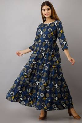 Fashionfricks Blue Rayon Anarkali Kurti 3
