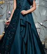 Turquoise - Heavy IMP Sequence Fabric Designer-Style Gown for Girl Kids