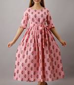 Fashionfricks Pink Rayon Anarkali Kurti