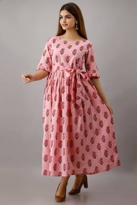 Fashionfricks Pink Rayon Anarkali Kurti 2
