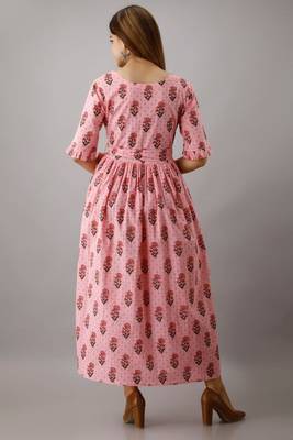 Fashionfricks Pink Rayon Anarkali Kurti 3