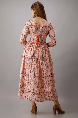 Fashionfricks Peach Rayon Anarkali Kurti 2