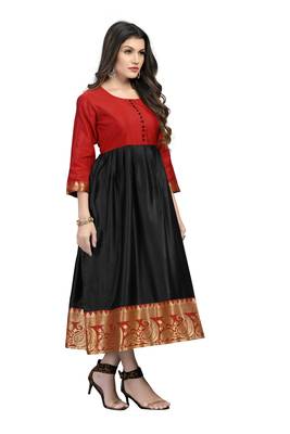 Fashionfricks Black Silk Long Gown 3