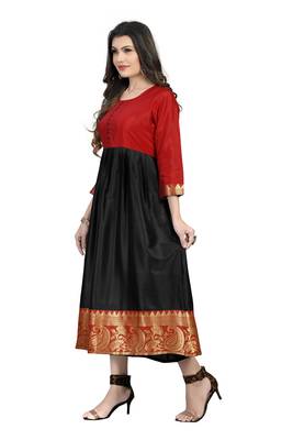 Fashionfricks Black Silk Long Gown 4