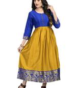 Fashionfricks Mustard Silk Long Gown