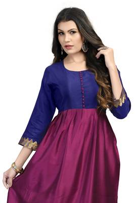 Fashionfricks Wine Silk Long Gown 5