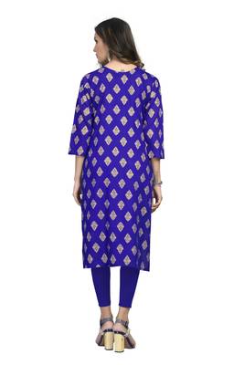 Fashionfricks Blue Rayon Foil Print Kurti 2