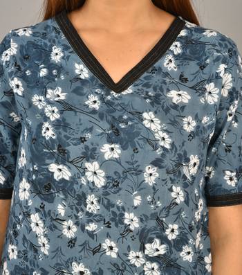 Aurish Grey Black Floral Short Kurti 5