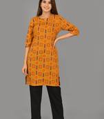 Aurish Traditional Mustered Kurta and Black Pant Set 