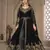 Black Color Front Slit Style Embroidered Faux georgette Anarkali Pants Salwar Suit