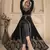 Black Color Front Slit Style Embroidered Faux georgette Anarkali Pants Salwar Suit