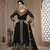 Black Color Front Slit Style Embroidered Faux georgette Anarkali Pants Salwar Suit