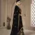 Black Color Front Slit Style Embroidered Faux georgette Anarkali Pants Salwar Suit