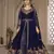 Blue Color Front Slit Style Embroidered Faux georgette Anarkali Pants Salwar Suit