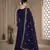Blue Color Front Slit Style Embroidered Faux georgette Anarkali Pants Salwar Suit