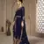 Blue Color Front Slit Style Embroidered Faux georgette Anarkali Pants Salwar Suit