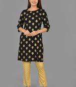 Aurish Black Gold Kurta and Pant Set 