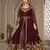 Maroon Color Front Slit Style Embroidered Faux georgette Anarkali Pants Salwar Suit