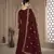 Maroon Color Front Slit Style Embroidered Faux georgette Anarkali Pants Salwar Suit