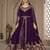 Purple Color Front Slit Style Embroidered Faux georgette Anarkali Pants Salwar Suit