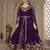 Purple Color Front Slit Style Embroidered Faux georgette Anarkali Pants Salwar Suit