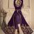 Purple Color Front Slit Style Embroidered Faux georgette Anarkali Pants Salwar Suit
