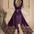 Purple Color Front Slit Style Embroidered Faux georgette Anarkali Pants Salwar Suit