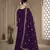 Purple Color Front Slit Style Embroidered Faux georgette Anarkali Pants Salwar Suit