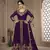 Purple Color Front Slit Style Embroidered Faux georgette Anarkali Pants Salwar Suit