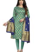 Fashionfricks Rama Banarasi Silk Top And Dupatta