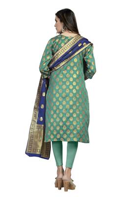 Fashionfricks Rama Banarasi Silk Top And Dupatta 2