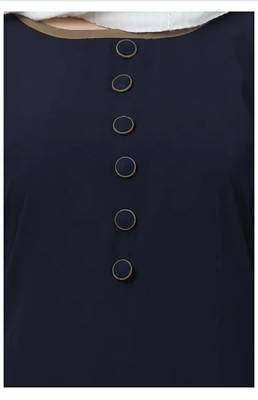 Ayeza Naqab Crepe Abaya kaftan Boder style With Hijab   (Black) 3
