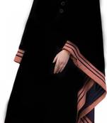 Ayeza Naqab Letest kaftan Design Stylish Frot Button  Abaya Color (Black pink)