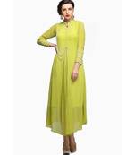 Green Chiffon stitched     embroidered   Kurti