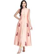 Peach Taffeta stitched     embroidered   Kurti