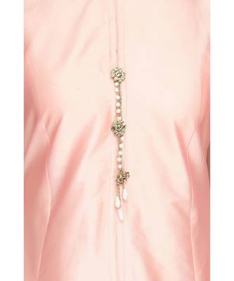 Peach Taffeta stitched     embroidered   Kurti 4