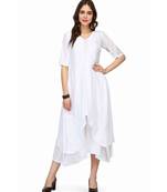 White Cambric Cotton stitched     printed  Kurti