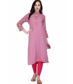 Levender Cotton stitched     embroidered   Kurti