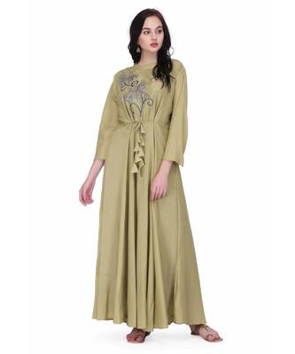 Green Georgette stitched     embroidered   Kurti 2