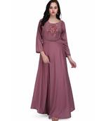 Purple Georgette stitched     printed  Kurti