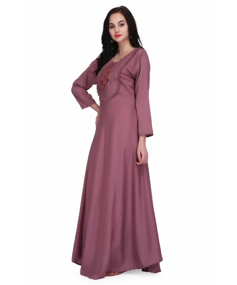 Purple Georgette stitched     printed  Kurti