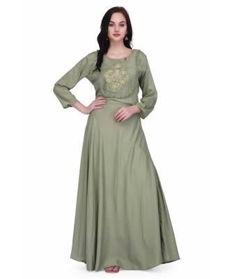Green Georgette stitched     printed  Kurti 1