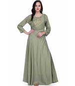 Green Georgette stitched     printed  Kurti