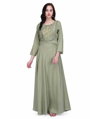 Green Georgette stitched     printed  Kurti 2