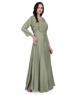 Green Georgette stitched     printed  Kurti 3