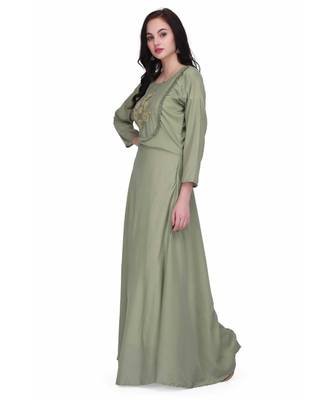 Green Georgette stitched     printed  Kurti 4