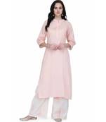 Pink Cotton stitched     printed  Kurti