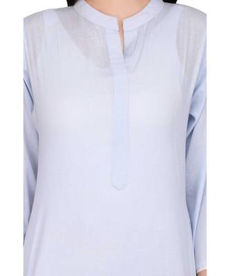 Blue Cotton stitched     printed  Kurti 5