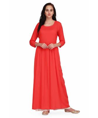 Fuchsia Rayon stitched     printed  Kurti 1